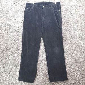 Woolrich Corduroy Pants Women 10 Black Straight Stretch Mid‎ Rise Jeans